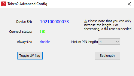 TOKEN2 T2F2 Companion app for Windows v0.3