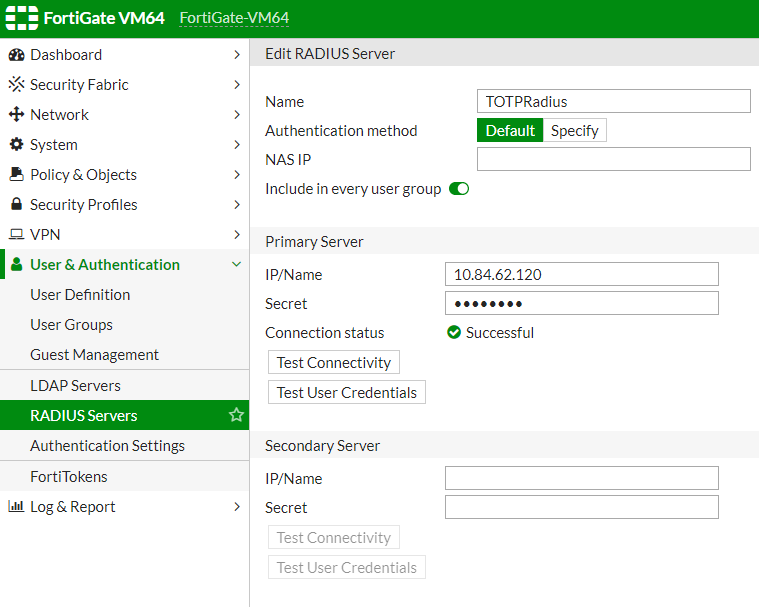 Hardware tokens for two-factor authentication with FortiGate