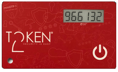 Token2 miniOTP-3-i programmable card with restricted time sync,  TOTP hardware token