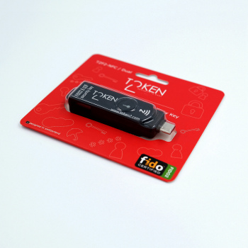 Token2 T2F2-NFC-Dual FIDO2, U2F and TOTP Security Key with USB-A and USB-TypeC Connectors