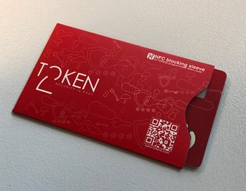 NFC blocking sleeve for programmable tokens (mini cards)